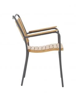 Chaise de jardin &agrave; accoudoirs en bois Hard & Ellen, larg. 56 x haut. 78 cm -Jardin Soldes Boutique Chaise de jardin a accoudoirs en bois Hard and Ellen 3