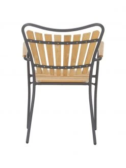 Chaise de jardin &agrave; accoudoirs en bois Hard & Ellen, larg. 56 x haut. 78 cm -Jardin Soldes Boutique Chaise de jardin a accoudoirs en bois Hard and Ellen 4