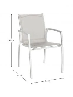 Bizzotto Chaise de jardin blanche Hilla Cloud, larg. 57 x prof. 61 cm -Jardin Soldes Boutique Chaise de jardin blanche Hilla Cloud 2