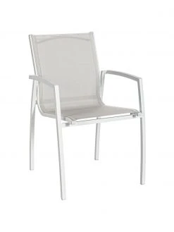 Bizzotto Chaise de jardin blanche Hilla Cloud, larg. 57 x prof. 61 cm
