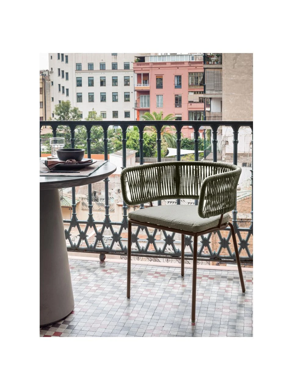 Chaise de jardin corde tressée Nadin, larg. 58 x prof. 48 cm 4 Chaise de jardin corde tressée Nadin, larg. 58 x prof. 48 cm – Image 2