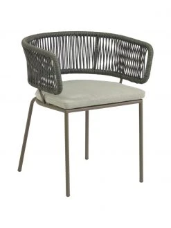 Chaise de jardin corde tressée Nadin, larg. 58 x prof. 48 cm