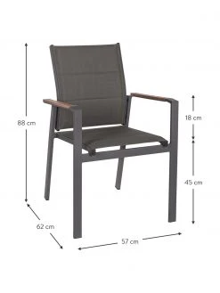 Bizzotto Chaise de jardin empilable avec accoudoirs Kubik, larg. 57 x prof. 62 cm -Jardin Soldes Boutique Chaise de jardin empilable avec accoudoirs Kubik 2