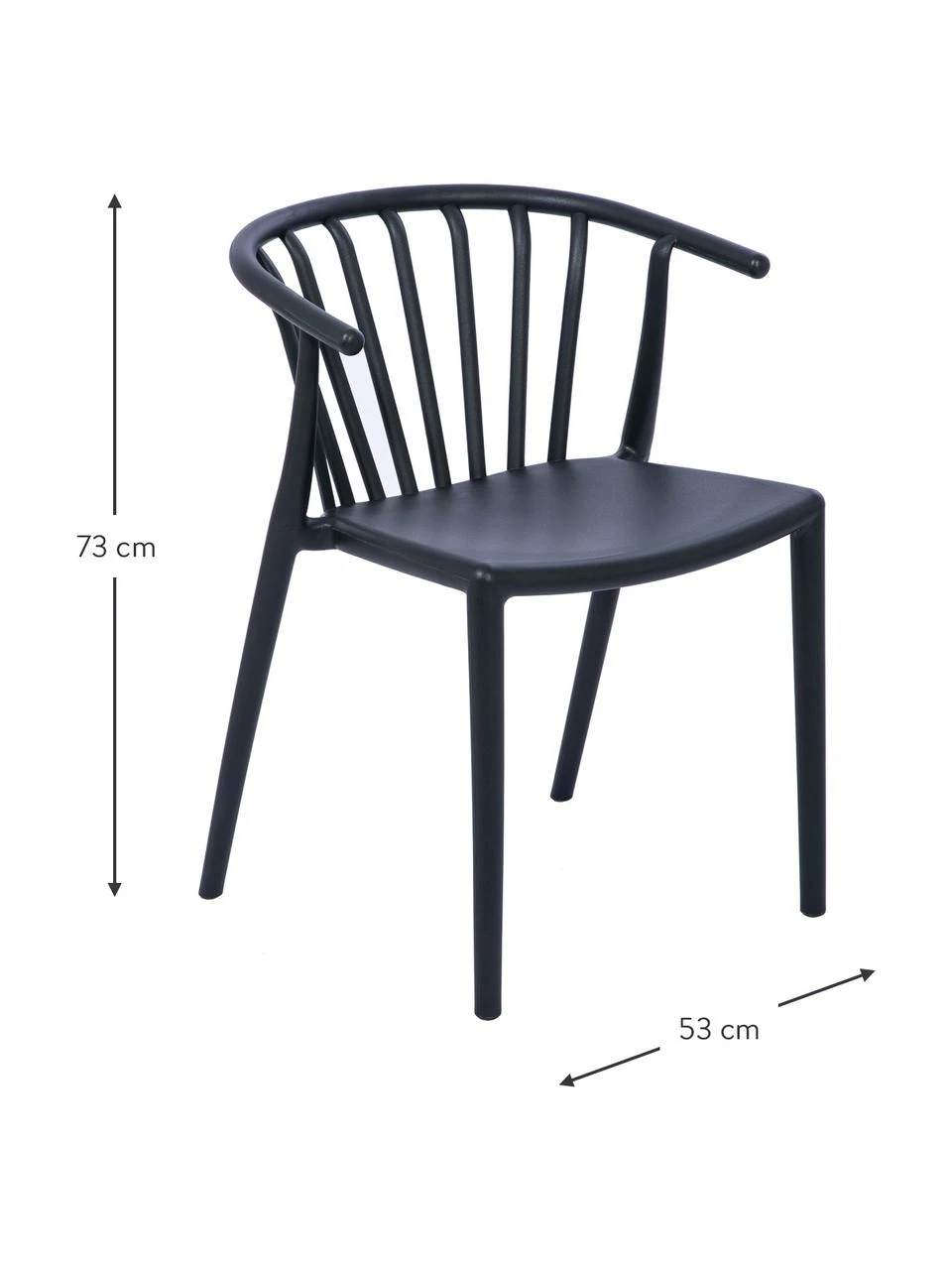 Chaise de jardin empilable, gris foncé Capri, larg. 53 x prof. 55 cm 4 Chaise de jardin empilable, gris foncé Capri, larg. 53 x prof. 55 cm – Image 2