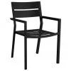 Brafab Chaise de jardin empilable noir Delia, larg. 55 x prof. 55 cm