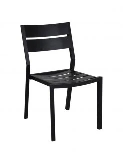 Brafab Chaise de jardin empilable noir Delia, larg. 48 x prof. 55 cm