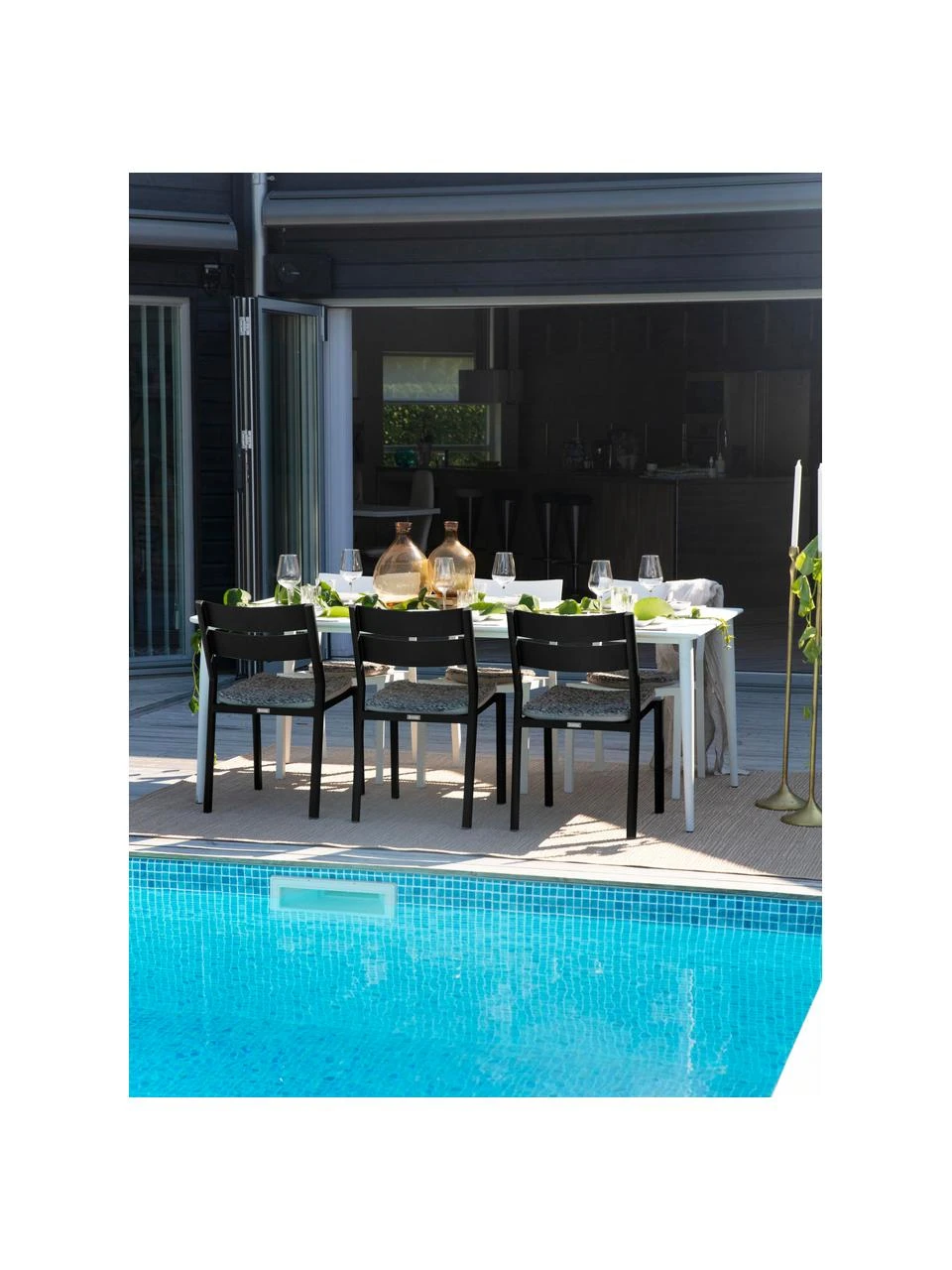 Brafab Chaise de jardin empilable noir Delia, larg. 48 x prof. 55 cm 4 Brafab Chaise de jardin empilable noir Delia, larg. 48 x prof. 55 cm – Image 2