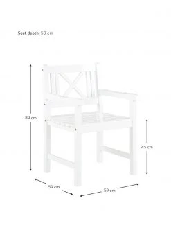 Chaise de jardin en bois Rosenborg, larg. 59 x haut. 89 cm -Jardin Soldes Boutique Chaise de jardin en bois Rosenborg 1