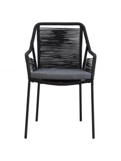 Chaise de jardin noire Elba, 2 pièces, larg. 56 x prof. 63 cmDisponibilité limitée