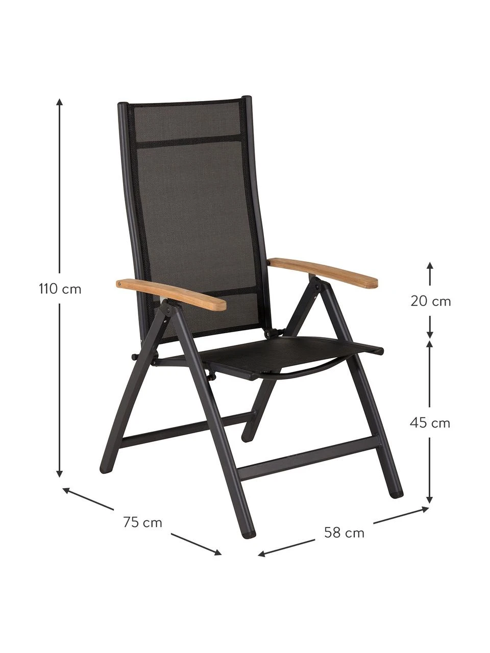 Chaise de jardin pliante Panama, larg. 58 x prof. 75 cm 6 Chaise de jardin pliante Panama, larg. 58 x prof. 75 cm – Image 4