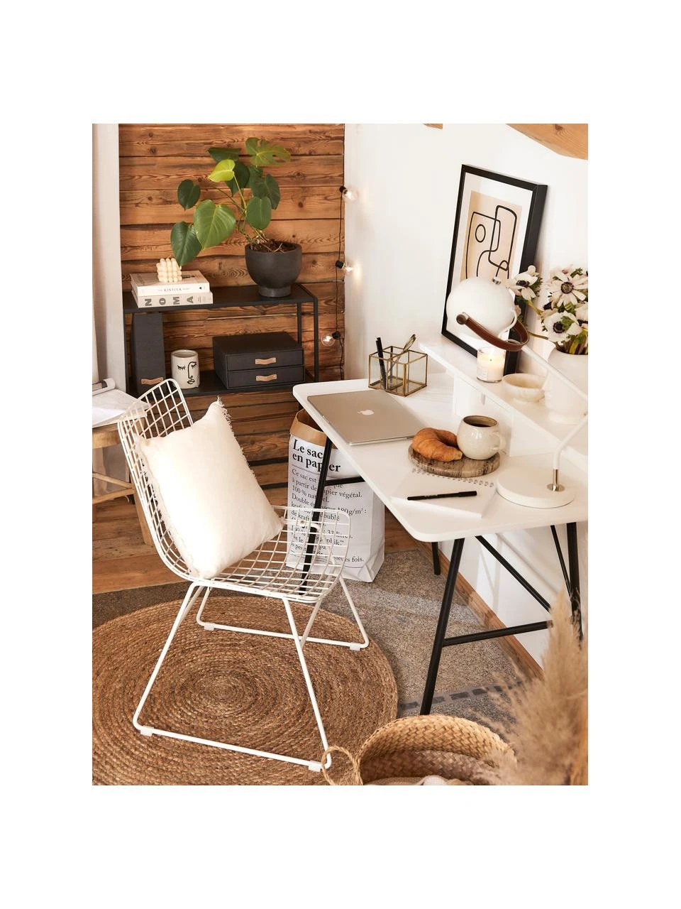 HKliving Chaise design métal Wire, larg. 47 x prof. 54 cm 4 HKliving Chaise design métal Wire, larg. 47 x prof. 54 cm – Image 2