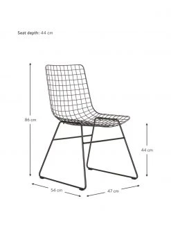 HKliving Chaise design métal Wire, larg. 47 x prof. 54 cm -Jardin Soldes Boutique Chaise design metal Wire 8