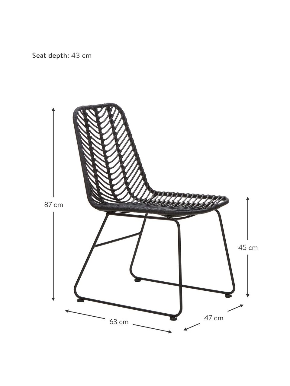 Westwing Collection Chaise en polyrotin Providencia, larg. 44 x prof. 55 cm 6 Westwing Collection Chaise en polyrotin Providencia, larg. 44 x prof. 55 cm – Image 4