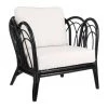 Chaise en rotin noire avec coussin Sherbrooke, larg. 83 x prof. 72 cm -Jardin Soldes Boutique Chaise en rotin noire avec coussin Sherbrooke