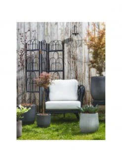 Chaise en rotin noire avec coussin Sherbrooke, larg. 83 x prof. 72 cm -Jardin Soldes Boutique Chaise en rotin noire avec coussin Sherbrooke 3
