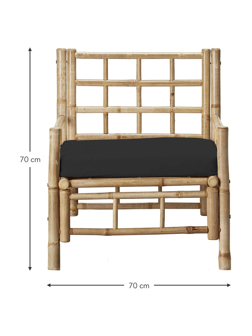 Lene Bjerre Chaise longue de jardin bambou Mandisa, larg. 70 x prof. 80 cm 4 Lene Bjerre Chaise longue de jardin bambou Mandisa, larg. 70 x prof. 80 cm – Image 2