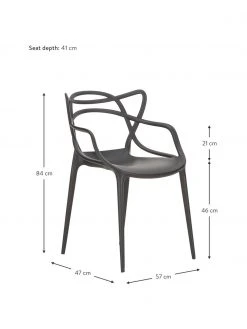 Kartell Chaise noire à accoudoirs design Masters, 2 pièces, larg. 57 x prof. 47 cm 11 Kartell Chaise noire à accoudoirs design Masters, 2 pièces, larg. 57 x prof. 47 cm -Jardin Soldes Boutique Chaise noire a accoudoirs design Masters 2 pieces 3