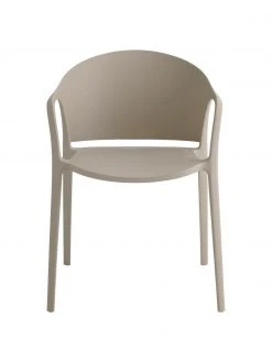Chaise plastique beige Monti, 2 pièces, larg. 56 x prof. 54 cm
