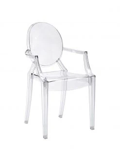 Kartell Chaise transparente en plastique Louis Ghost, larg. 54 x prof. 55 cm
