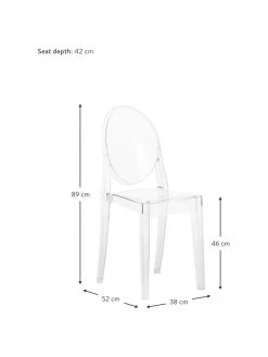 Kartell Chaise transparente en plastique Victoria Ghost, larg. 38 x prof. 52 cm -Jardin Soldes Boutique Chaise transparente en plastique Victoria Ghost 2