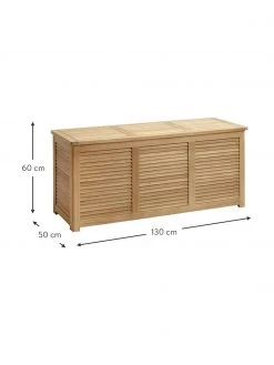 Coffre de rangement en bois Storage, larg. 130 x haut. 60 cm 7 Coffre de rangement en bois Storage, larg. 130 x haut. 60 cm -Jardin Soldes Boutique Coffre de rangement en bois Storage 2