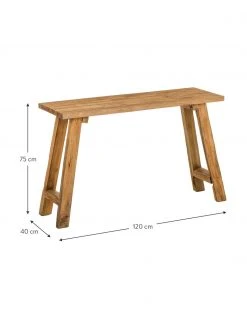 Console bois de teck Lawas, larg. 120 x prof. 40 cm -Jardin Soldes Boutique Console bois de teck Lawas 2