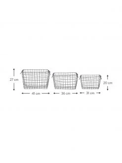 Corbeille en fil industriel Loft, 3 pièces., Lot de différentes tailles -Jardin Soldes Boutique Corbeille en fil industriel Loft 3 pieces 2