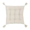 Westwing Collection Coussin de chaise 40x40 beige à houppes Ava, larg. 40 x long. 40 cm -Jardin Soldes Boutique Coussin de chaise 40x40 beige a houppes Ava