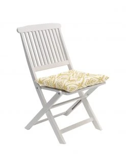 Westwing Collection Coussin de chaise 40x40 blanc crème/jaune Delilah, larg. 40 x long. 40 cm -Jardin Soldes Boutique Coussin de chaise 40x40 blanc cremejaune Delilah 3