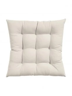 Westwing Collection Coussin de chaise 40x40 coton beige Ava, larg. 40 x long. 40 cm