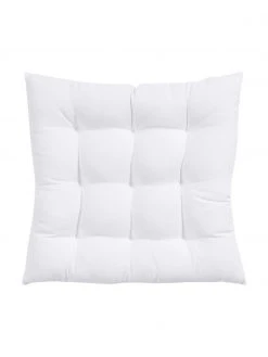 Westwing Collection Coussin de chaise 40x40 coton blanc Ava, larg. 40 x long. 40 cm