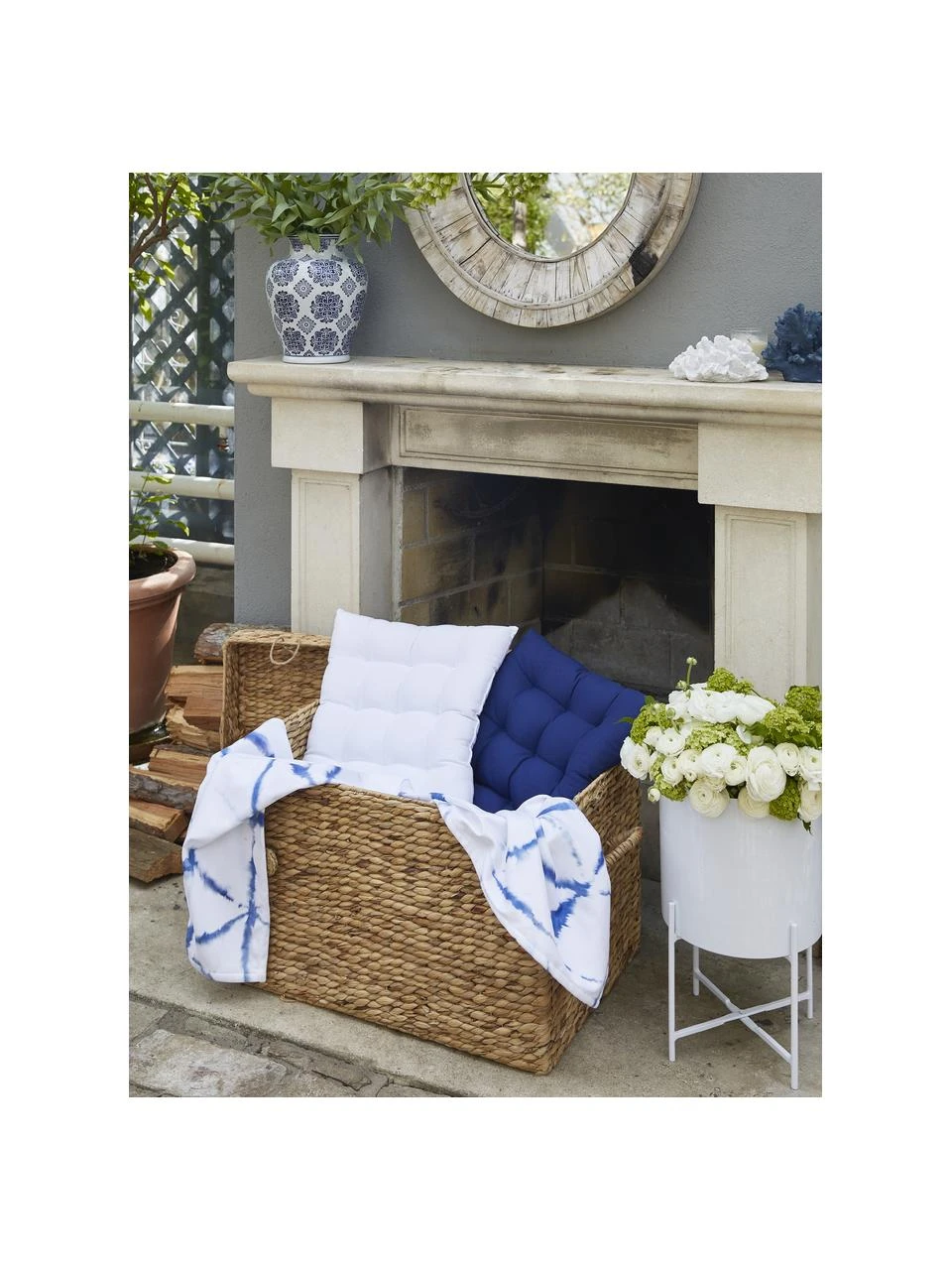 Westwing Collection Coussin de chaise 40x40 coton bleu marine Ava, larg. 40 x long. 40 cm 4 Westwing Collection Coussin de chaise 40x40 coton bleu marine Ava, larg. 40 x long. 40 cm – Image 2
