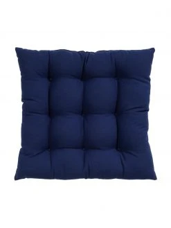Westwing Collection Coussin de chaise 40x40 coton bleu marine Ava, larg. 40 x long. 40 cm