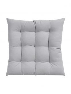 Westwing Collection Coussin de chaise 40x40 coton gris clair Ava, larg. 40 x long. 40 cm