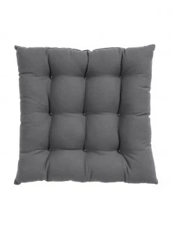 Westwing Collection Coussin de chaise 40x40 coton gris foncé Ava, larg. 40 x long. 40 cm