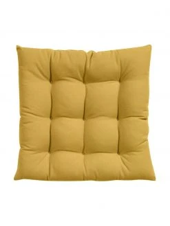 Westwing Collection Coussin de chaise 40x40 coton jaune Ava, larg. 40 x long. 40 cm