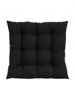 Westwing Collection Coussin de chaise 40x40 coton noir Ava, larg. 40 x long. 40 cm