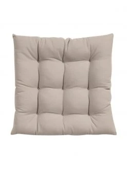 Westwing Collection Coussin de chaise 40x40 coton taupe Ava, larg. 40 x long. 40 cm