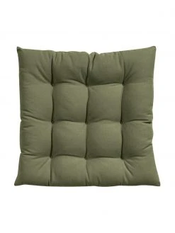 Westwing Collection Coussin de chaise 40x40 coton vert olive Ava, larg. 40 x long. 40 cm