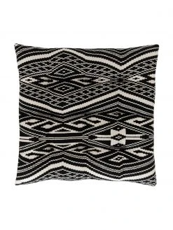 Westwing Collection Coussin de chaise 40x40 en coton noir Blaki, larg. 40 x long. 40 cm