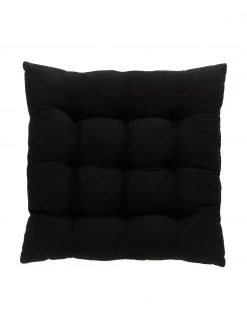 Westwing Collection Coussin de chaise 40x40 en coton noir Blaki, larg. 40 x long. 40 cm -Jardin Soldes Boutique Coussin de chaise 40x40 en coton noir Blaki 3