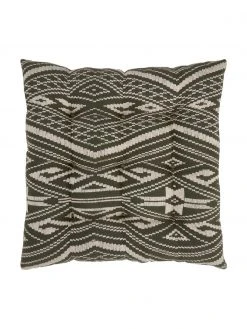 Westwing Collection Coussin de chaise 40x40 en coton vert Blaki, larg. 40 x long. 40 cm