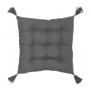 Westwing Collection Coussin de chaise 40x40 gris foncé à houppes Ava, larg. 40 x long. 40 cm