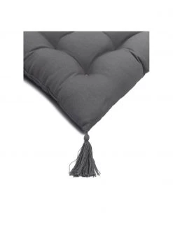 Westwing Collection Coussin de chaise 40x40 gris foncé à houppes Ava, larg. 40 x long. 40 cm 9 Westwing Collection Coussin de chaise 40x40 gris foncé à houppes Ava, larg. 40 x long. 40 cm -Jardin Soldes Boutique Coussin de chaise 40x40 gris fonce a houppes Ava 3