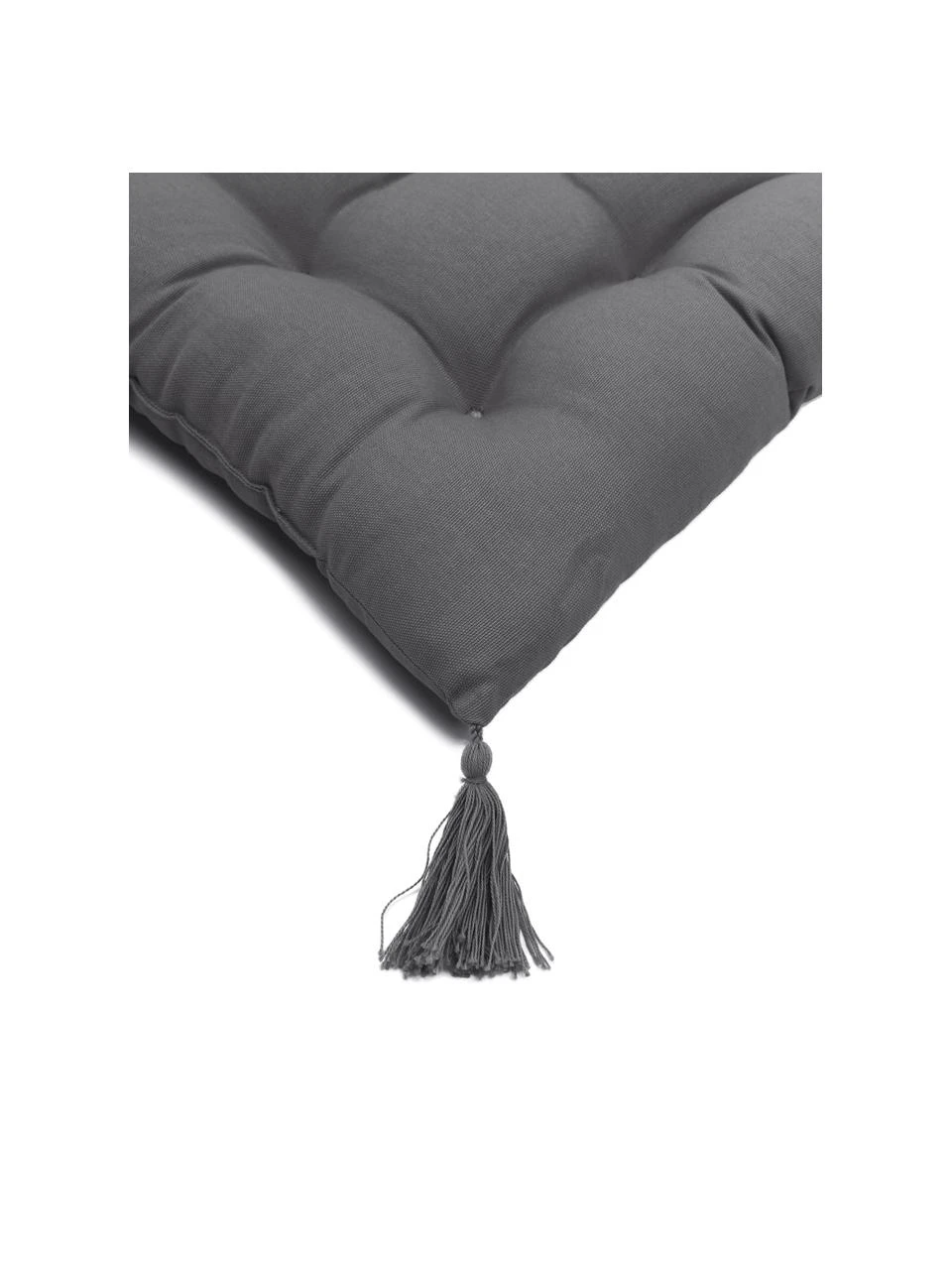 Westwing Collection Coussin de chaise 40x40 gris foncé à houppes Ava, larg. 40 x long. 40 cm 6 Westwing Collection Coussin de chaise 40x40 gris foncé à houppes Ava, larg. 40 x long. 40 cm – Image 4