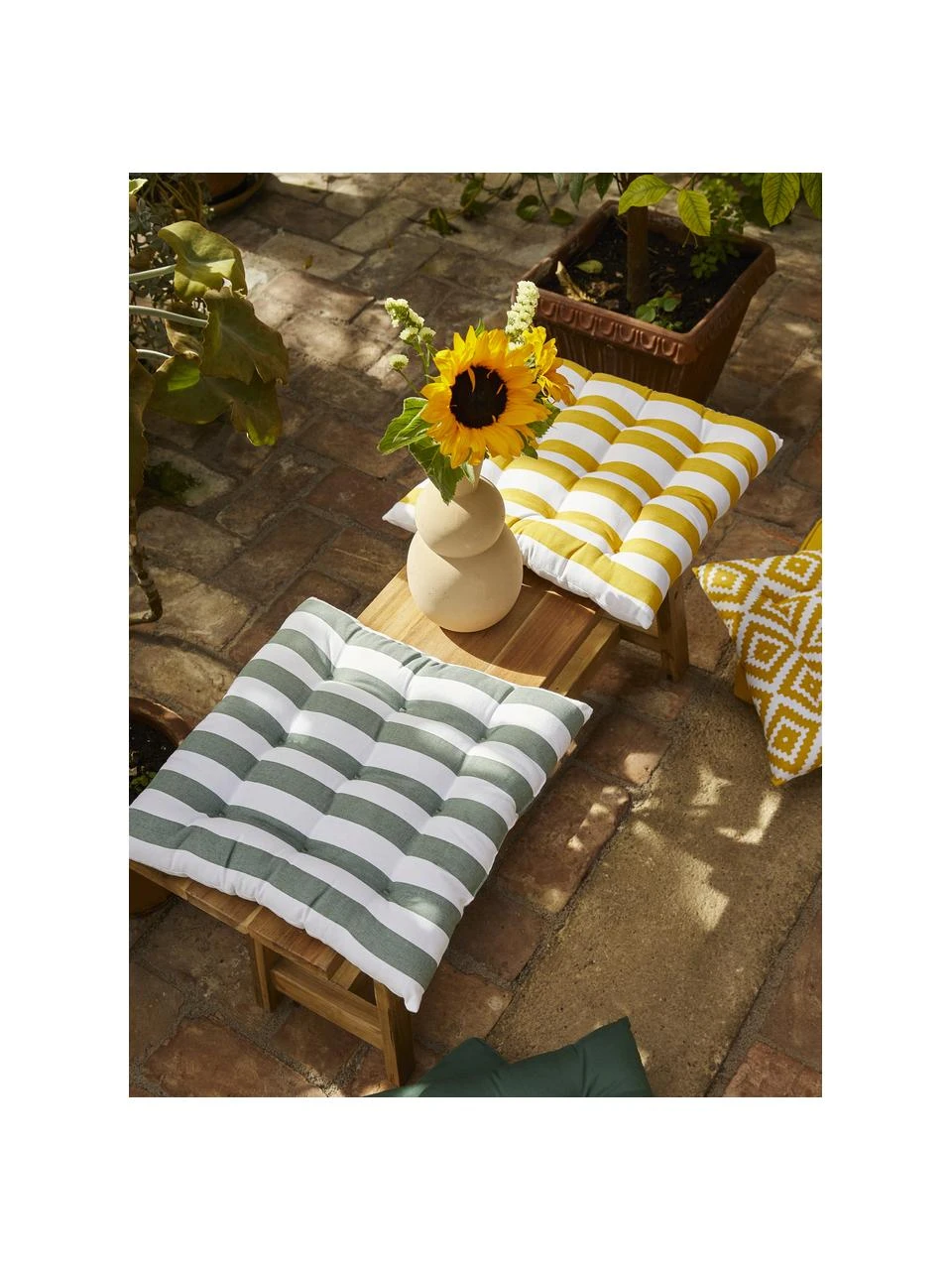 Westwing Collection Coussin de chaise 40x40 rayé Timon, larg. 40 x long. 40 cm 4 Westwing Collection Coussin de chaise 40x40 rayé Timon, larg. 40 x long. 40 cm – Image 2