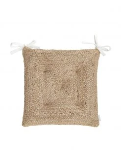 Westwing Collection Coussin de chaise en jute Justina, larg. 40 x long. 40 cm