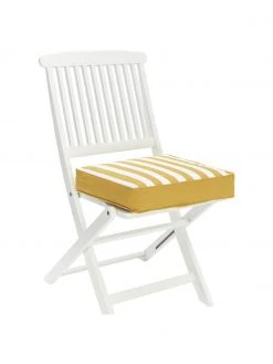 Westwing Collection Coussin de chaise épais rayures jaune Timon, larg. 40 x long. 40 cm -Jardin Soldes Boutique Coussin de chaise epais rayures jaune Timon 5
