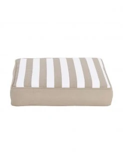 Westwing Collection Coussin de chaise épais rayures taupe Timon, larg. 40 x long. 40 cm
