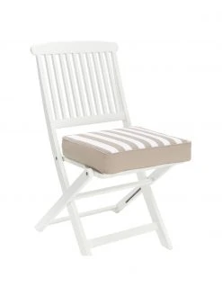 Westwing Collection Coussin de chaise épais rayures taupe Timon, larg. 40 x long. 40 cm -Jardin Soldes Boutique Coussin de chaise epais rayures taupe Timon 4